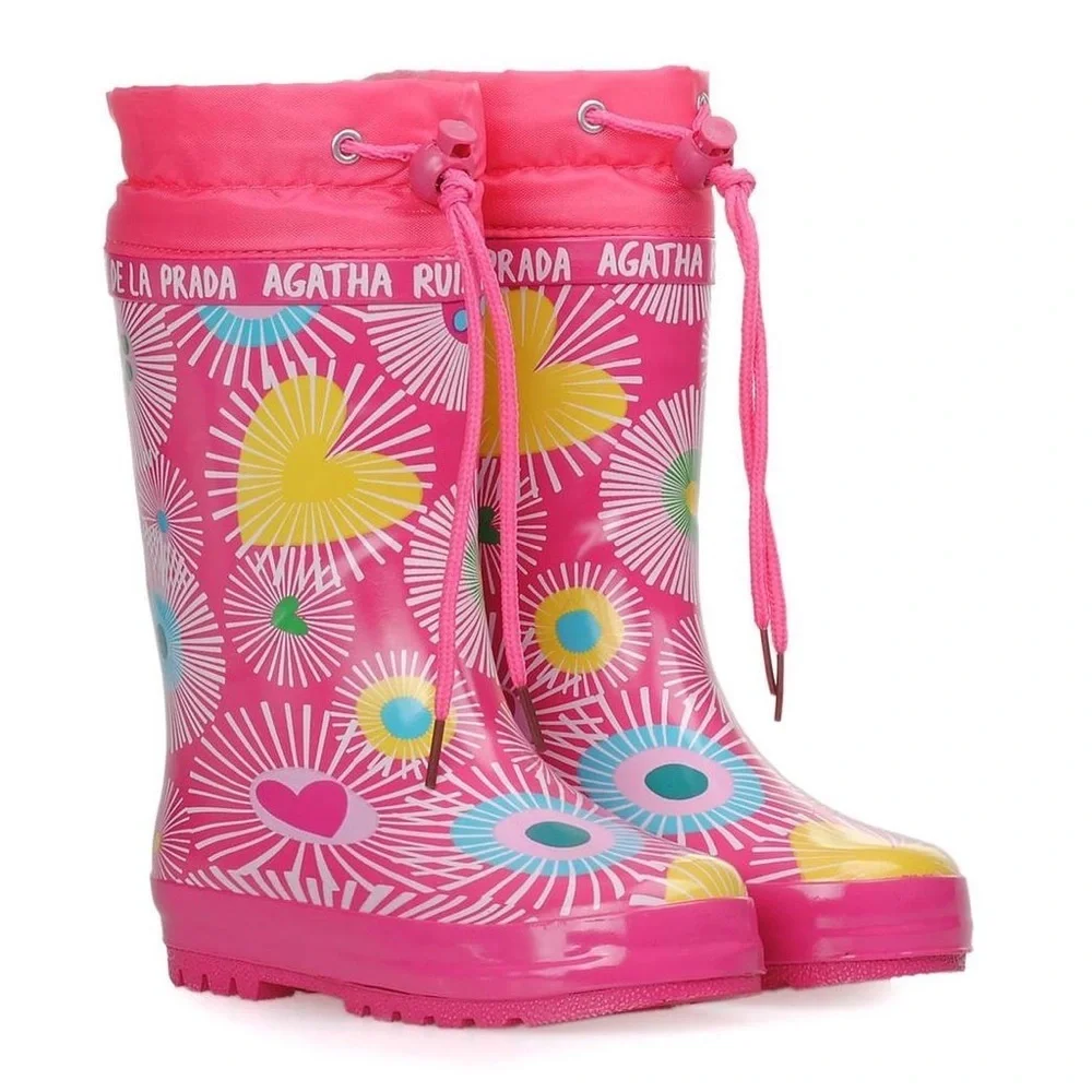NWT. Agatha Ruiz De La Prada Pink Rainy Boots. Size 13,5. - Picture 1 of 7